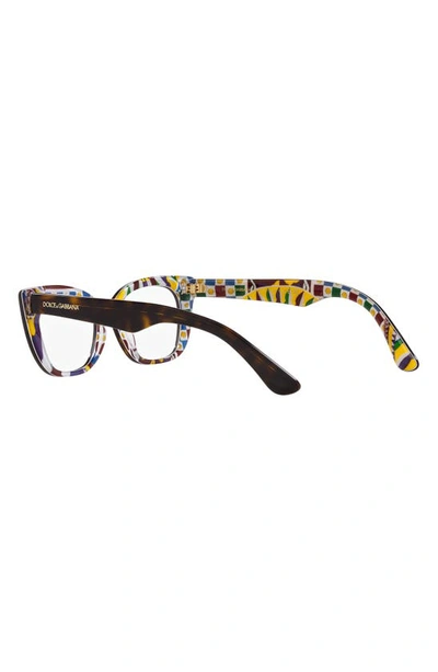Shop Dolce & Gabbana 49mm Cat Eye Optical Glasses In White