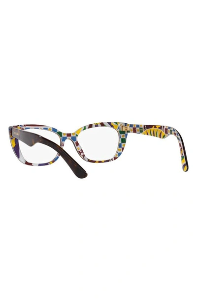 Shop Dolce & Gabbana 49mm Cat Eye Optical Glasses In White