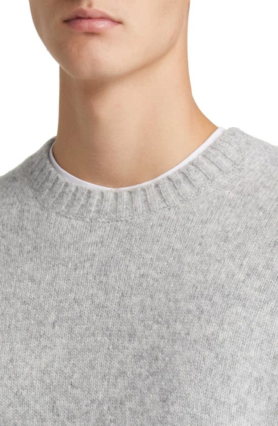 Shop Vince Mélange Wool Blend Crewneck Sweater In Light Heather Grey