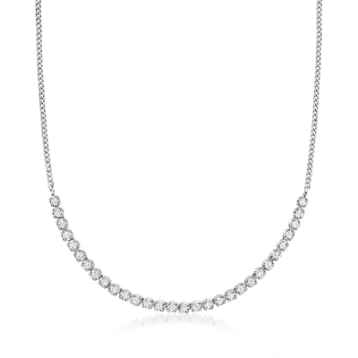 Rs Pure By Ross-simons Diamond Half-tennis Necklace In Sterling Silver In Multi