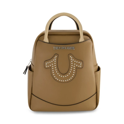 Shop True Religion Studded Horseshoe Mini Backpack In Brown