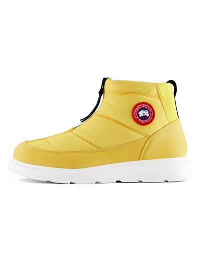 Shop Canada Goose Men's Crofton Puffer Boots In Yellow White