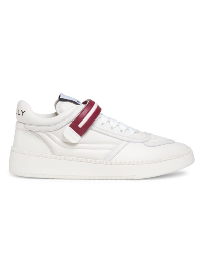 Shop Bally Men's Raise Royce Leather Low-top Sneakers In White