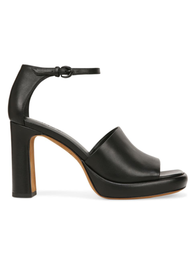 Shop Vince Women's Amara 100mm Leather Platform Sandals In Black