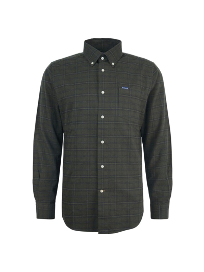 Shop Barbour Men's Trundell Tailored Cotton Shirt In Olive