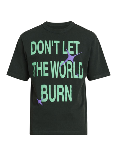 Shop Heron Preston Men's Burn Crewneck T-shirt In Black White