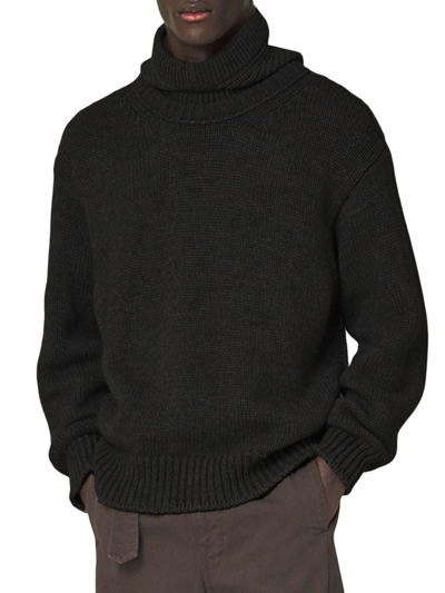 Shop Lemaire Men's Boxy Crewneck Sweater In Black
