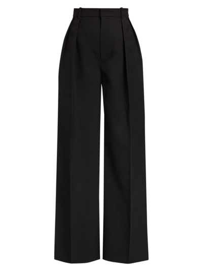 Shop Wardrobe.nyc Women's Tuxedo Stripe Wool Wide-leg Pant In Black