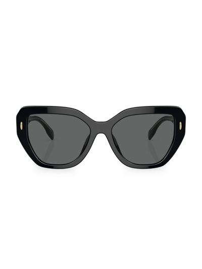 Shop Tory Burch Women's Miller 55mm Oversized Cat-eye Sunglasses In Black