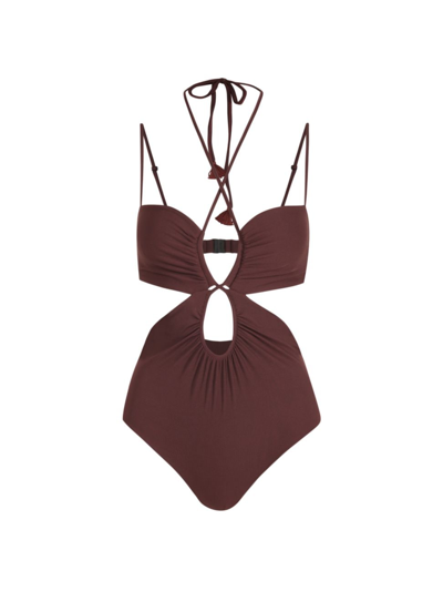 Shop Johanna Ortiz Women's Thorny Cut-out One-piece Swimsuit In Grape Wine