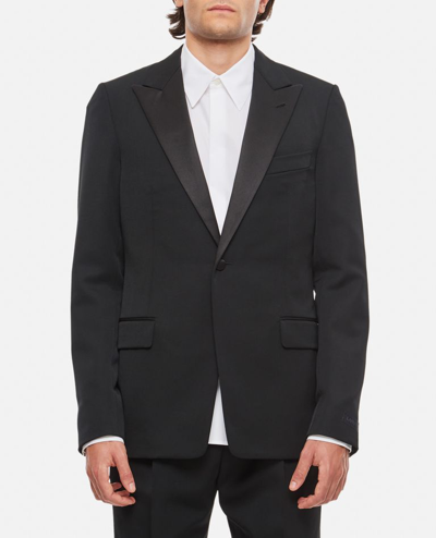Shop Lanvin Wool Tuxedo Jacket In Black