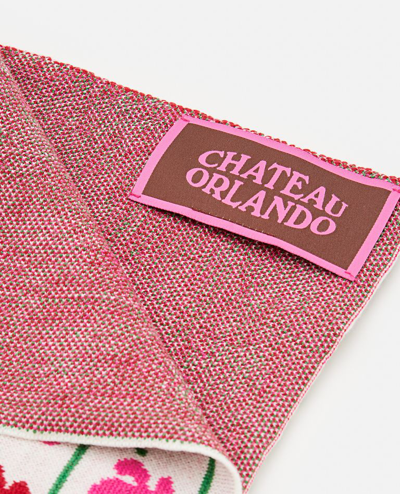 Chateau Orlando Flower Scarf Merinos Wool Jacquard Scarf In Multicolor
