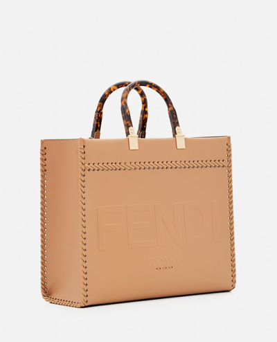 Shop Fendi Sunshine Bag In Beige