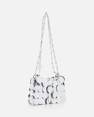 Shop Rabanne Sparkle Nano Shoulder Bag In Silver