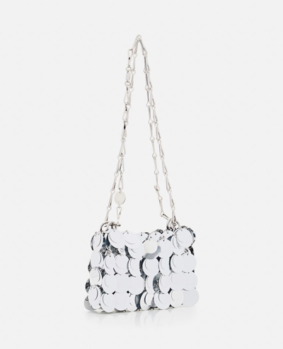 Rabanne Sparkle Nano Shoulder Bag In Silver