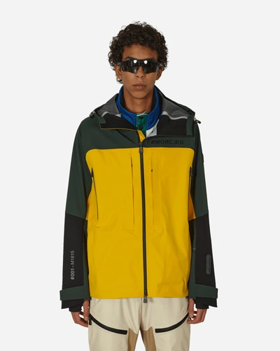 Shop Moncler Brizon Jacket Green / Yellow In Beige