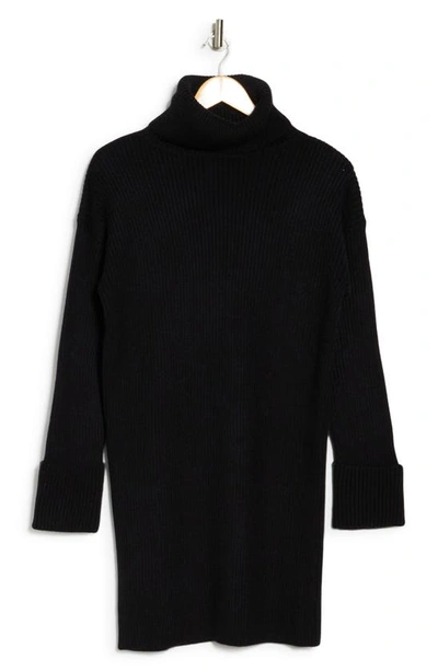 Shop Renee C Turtleneck Long Sleeve Sweater Dress In Black