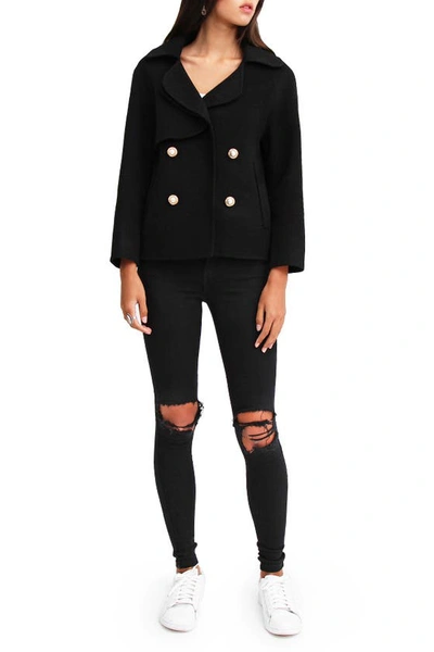 Belle & Bloom I'm Yours Wool Blend Coat In Black