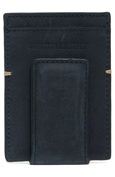 Shop Johnston & Murphy Front Pocket Wallet In Navy