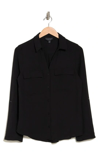 Shop Laundry By Shelli Segal Long Sleeve Blouse In Black