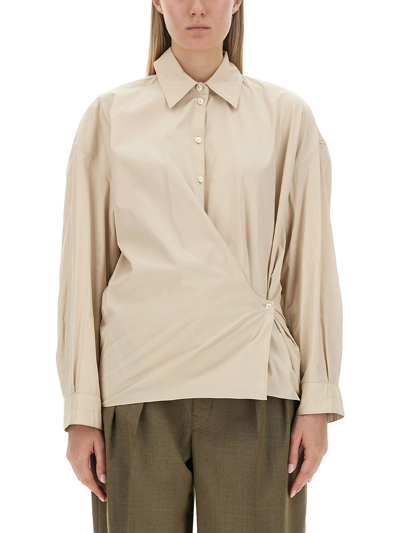 Shop Lemaire Twisted Shirt In Powder