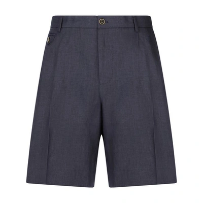 Shop Dolce & Gabbana Linen Shorts In Dark_blue