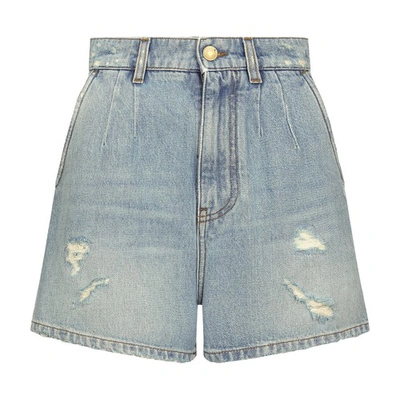 Shop Dolce & Gabbana High-waisted Denim Shorts In Combined_colour