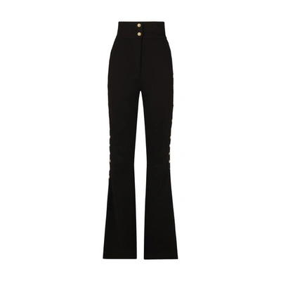 Shop Dolce & Gabbana Full Milano Pants With Buttons In Black