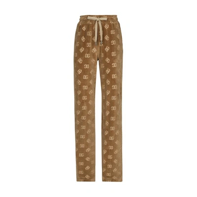 Shop Dolce & Gabbana Chenille Jogging Pants In Medium_beige