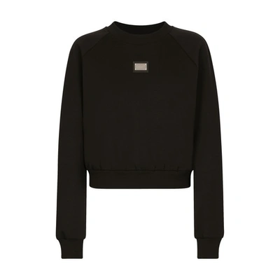 Shop Dolce & Gabbana Technical Jersey Sweatshirt In Black