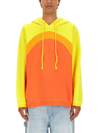 Shop Erl "rainbow" Sweatshirt In Orange