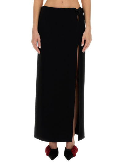 Shop Magda Butrym Long Skirt In Black