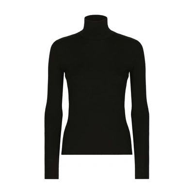 Shop Dolce & Gabbana Cashmere Turtle-neck Sweater In Black