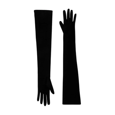 Shop Dolce & Gabbana Long Jersey Gloves In Black