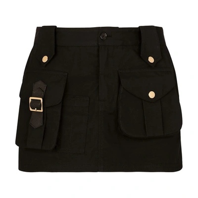 Shop Dolce & Gabbana Faille Miniskirt With Large Pockets In Black