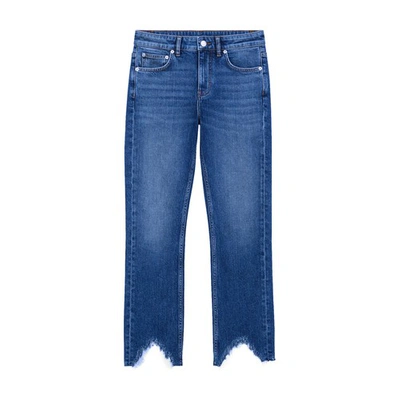 Shop Maje Ripped Slim Jeans In Bleu