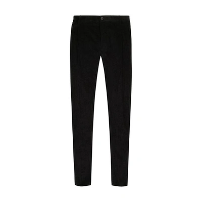 Shop Dolce & Gabbana Stretch Corduroy Pants In Black