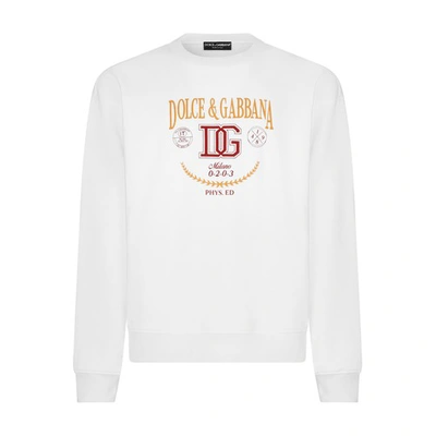 Shop Dolce & Gabbana Jersey Sweatshirt In Optical_white