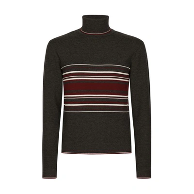 Shop Dolce & Gabbana Wool Turtle-neck Sweater In Combined_colour