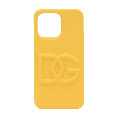 Shop Dolce & Gabbana Iphone 14 Pro Max Cover In Yellow