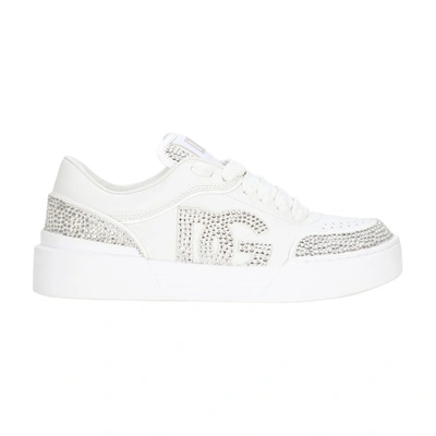 Shop Dolce & Gabbana Calfskin New Roma Sneakers In White_white