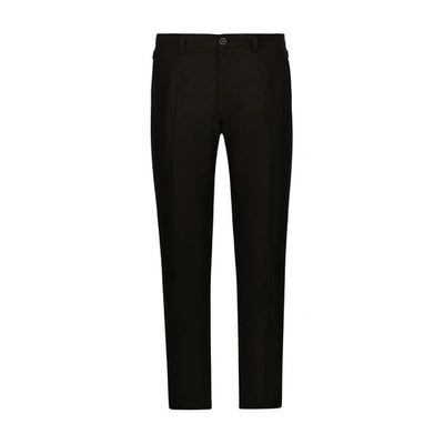 Shop Dolce & Gabbana Linen Pants In Black