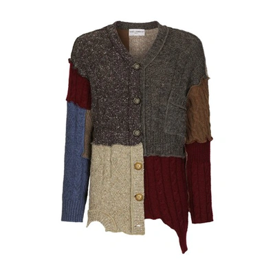 Shop Dolce & Gabbana Wool And Alpaca Patchwork Cardigan In Combined_colour