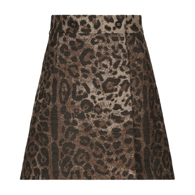 Shop Dolce & Gabbana Short Wool Skirt In Double_face_fabric