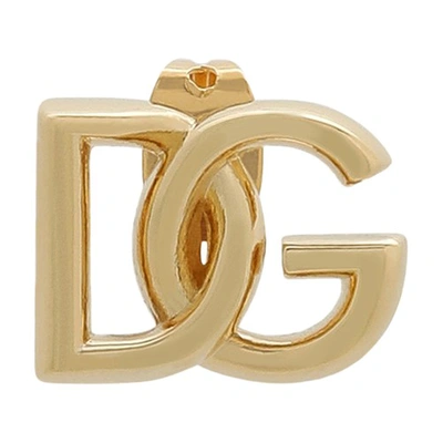 Shop Dolce & Gabbana Single Earring With Logo In Gold