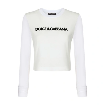 Shop Dolce & Gabbana Long-sleeved T-shirt In Optical_white