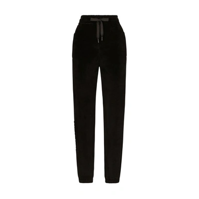 Shop Dolce & Gabbana Jogging Pants With Embroidery In Black