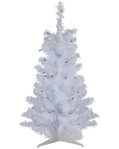 Northlight White Slim Artificial Blue Lights 3 Foot Pre-lit Pine Christmas Tree