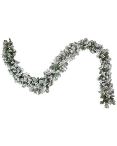 Northlight 9ft Pre-lit Flocked Madison Pine Artificial Christmas Tree