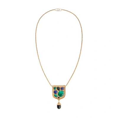 Shop Aurelie Bidermann Britania Brooch Sautoir Necklace In Multicolor